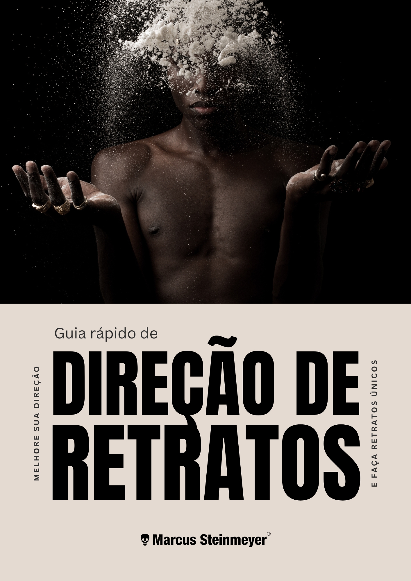 Capa vertical completa do Guia Rápido de Direção de Retratos, com fotografia e título